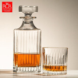 RCR进口轻奢水晶玻璃杯威士忌酒具套装高档洋酒杯家用啤酒杯调酒礼物 【永恒】750ml酒樽+威士忌杯 313ml 6只