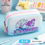 迪士尼（Disney）笔袋小学生 卡通防泼水大容量女孩上学用文具盒 儿童可爱高颜值铅笔袋初中生 美人鱼MK5006W2