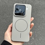 秒扬 钛灰色Magsafe强磁吸无线充电适用小米17手机壳15pro磨砂高级水泥灰14/13商务奢华超薄亚克力 细圈磁吸【钛灰色】柔润pc 小米15