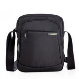 亨得利商务男包单肩包竖款方形休闲运动牛津布腰包斜挎包 2180黑色