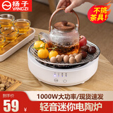 扬子电陶炉迷你煮茶炉养生茶炉旋钮操控小型家用便携式智能煮茶器电磁炉1000W大火力不挑锅轻音烹煮 智能款【1000W四档火力】