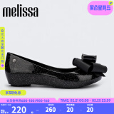 Melissa（梅丽莎）新品蝴蝶结鱼嘴低跟时尚通勤女士时装单鞋33551 闪黑色 36