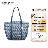 新秀丽（Samsonite）时尚通勤托特包包女包女士手提单肩轻盈大开口蓝色印花NO3礼物