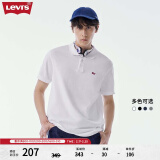 Levi's李维斯情侣同款短袖POLO衫休闲商务时尚轻薄舒适 白色0000 XL