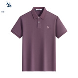 U.S. POLO ASSN.短袖POLO衫男士青年保罗商务休闲翻领男装上衣T恤短袖男夏季紫XL