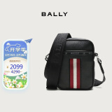 巴利(BALLY)男包单肩包腰包黑色红白色条纹6230619 礼物