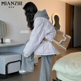 棉致美式复古加厚菱格保暖棉服女新款冬季棉衣外套女面包服羽棉袄绒服 335紫色【高品质50】 L 130-150斤