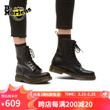 马丁（DR.MARTENS）1460 W英伦女款春季经典款通勤光面皮黑色马丁靴 黑色 36 建议拍大一码