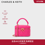 CHARLES&KEITH菱格链条盒子小方手提包斜挎包包女包生日礼物CK6-80781893 Fuchsia紫红色 XS