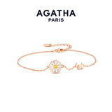 AGATHA/瑷嘉莎 雏菊系列银手链女士 生日礼物送女友闺蜜高级感手环 玫瑰金