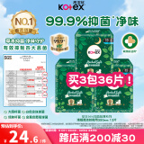 高洁丝（Kotex）小绿袋草本抑菌超薄卫生巾350mm*12片夜用防漏姨妈巾透气港版