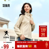 森马（Semir）外套女抗静电摇粒绒修身刺绣2024冬季立领插肩袖夹克109724108005