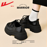 回力（Warrior）官方乐福鞋女鞋夏季百搭黑色小皮鞋英伦风玛丽珍单鞋子女哑光39