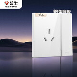 公牛（BULL）开关插座 G60系列16A带开关插座超薄插座面板G60E204亮面白
