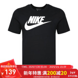 耐克NIKE 男子T恤透气 SPORTSWEAR 文化衫 AR5005-010 黑色 XL