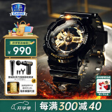 卡西欧（CASIO）男表黑金G-SHOCK双显运动防水时尚腕表 GA-110GB-1APR(防水防震)