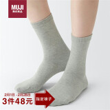 无印良品（MUJI）男女通用 合脚直角 袜口无橡筋袜 灰色 23-25cm 