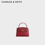 CHARLES&KEITH金属扣带凯莉包婚包手提单肩包包女包生日礼物CK2-50270880 Red红色 S