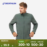 迪卡侬（DECATHLON）摇粒绒外套抓绒衣男保暖户外运动加厚秋绒衣冲锋衣内胆 男款-全拉链-墨绿色 L