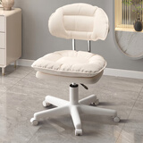 卓博吧台椅升降椅吧凳子靠背椅子家用高脚椅转椅BT12米色尼龙爪滑轮款