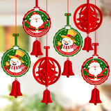 新新精艺 圣诞装饰品挂件6个装商场店铺橱窗场景布置道具拉花圣诞树吊饰