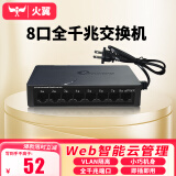 火翼8口千兆交换机 云网管监控网络网线分线器 网线网络分线器分流器