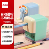 得力（deli）自动进笔削笔机 笔尖5档可调转笔刀 小巧耐摔卷笔刀考试六一儿童节学生文具考试生日礼物 绿色