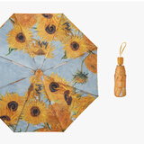 VONLILIENFELD费乐德防紫外线遮阳伞五折伞双层晴雨两用太阳伞小巧便携黑胶防晒