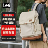 Lee户外双肩包男登山旅行包大容量背包女学生书包17寸电脑包 卡其色