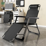 唯霖折叠床躺椅单人办公室午休床折叠椅便携陪护床居家午休椅午睡床 单方管躺椅【床椅两用】带头枕 多功能折叠躺椅