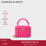 CHARLES&KEITH菱格链条盒子小方手提包斜挎包包女包生日礼物CK6-80781893 Fuchsia紫红色 XS