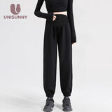 孕尚孕妇裤秋冬季外穿卫裤孕期大码运动裤加绒加厚孕妈装托腹打底裤子 黑色【春秋款】 L【建议100～130斤】