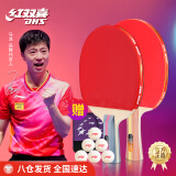 红双喜 二星横直对拍（京仓速发+6球+拍套）乒乓球拍H2横直双拍