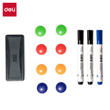 得力（deli） 悬挂白板 可磁性吸附白板 易擦易写 办公会议白板教学儿童画板 悬挂式写字板黑板 白板配件套装33313（白板笔+板擦+磁钉）