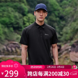 Jack Wolfskin狼爪polo衫男春夏吸湿快干短袖t恤运动上衣5823331 黑色 2XL