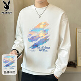 花花公子（PLAYBOY）卫衣男秋季外套男士长袖t恤男装宽松休闲潮牌圆领运动衣服