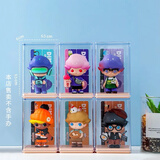 迪普尔手办展示盒透明亚克力盲盒展示泡泡玛特盲盒收纳盒手办展示盒玩具 6个装【粉色】