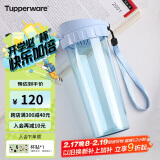 特百惠（Tupperware）茶韵500ML塑料杯 男女学生便携办公用水杯子大容量双饮口 冰水蓝