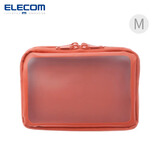 宜丽客（ELECOM）日本化妆包痛包手拿包可视便携保护包透明袋数码收纳包配件收纳包 M码 橙色