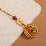 航云优壳【平安葫芦】手机链挂绳饰品沙金钥匙扣挂饰男女钥匙链礼品古风国风 开运平安葫芦旋转解压-手机链