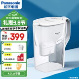 松下（Panasonic）过滤净水器 家用滤水壶 净水壶 厨房自来水过滤净水器  免安装4.2L水壶 TK-EUNP51W（白色）