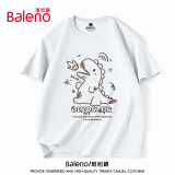班尼路（Baleno）短袖男夏季学生卡通潮流百搭纯棉t恤吸汗重磅透气运动五分袖汗衫