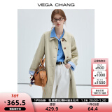 VEGA CHANG风衣女款2025新款春秋英伦风中长款宽松外套 卡其色-现货48小时发 L