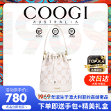 COOGI包包女包水桶包女士轻奢品牌单肩斜挎包情人节生日礼物送女友老婆 米白色