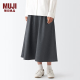 无印良品 MUJI  女式 弹力 起毛 喇叭裙 半身长裙秋冬季 简约风BEK40C2A 炭灰色 XS