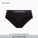 Calvin Klein内衣女士本命年ck提花腰边棉质微弹半包臀防夹臀内裤女QP1280O UB1-太空黑 1条 L