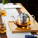 绿昌明茶壶不锈钢泡茶壶玻璃茶具加厚耐热家用办公大容量烧水煮茶壶