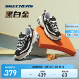 斯凯奇（Skechers）黑白金熊丨男女同款老爹鞋复古熊猫鞋情侣校园风潮流增高运动休闲 【女款】黑色/金色/BKGD(黑金) 36 (女36码及以下参考选择大半码)