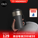 HOLOHOLO拿铁保温杯316L内胆不锈钢便携水杯女生高颜值吸管咖啡杯子冰霸杯 水泥灰（升级款陶瓷内胆） 500ml