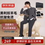京东京造羊毛西裤男商务休闲裤可机洗直筒正装抗皱免烫裤子男  灰色 33